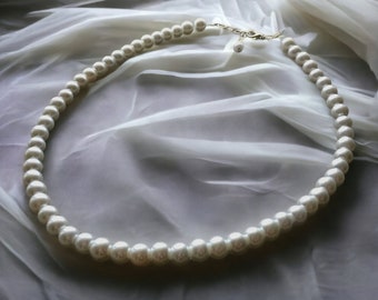 Haute Couture Pearl Necklace, High Fashion Choker Necklace 4mm, 6mm, 8mm with Adjustable 2" Extender Chain