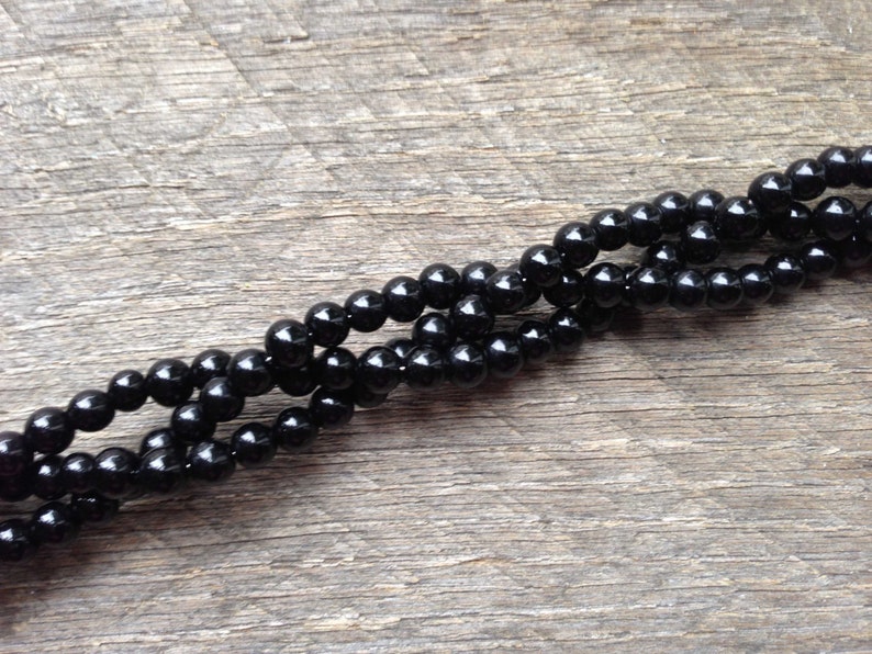 Black Pearl Necklace, Multi Strand Statement Jewelry, Braided Bead Necklace image 3