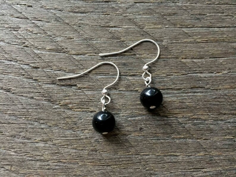 Black Flower Girl Set Pearl Bracelet Earring One Single Strand Simple Pearl Bracelet Earrings on Silver or Gold Chain and Ear Wire Hook