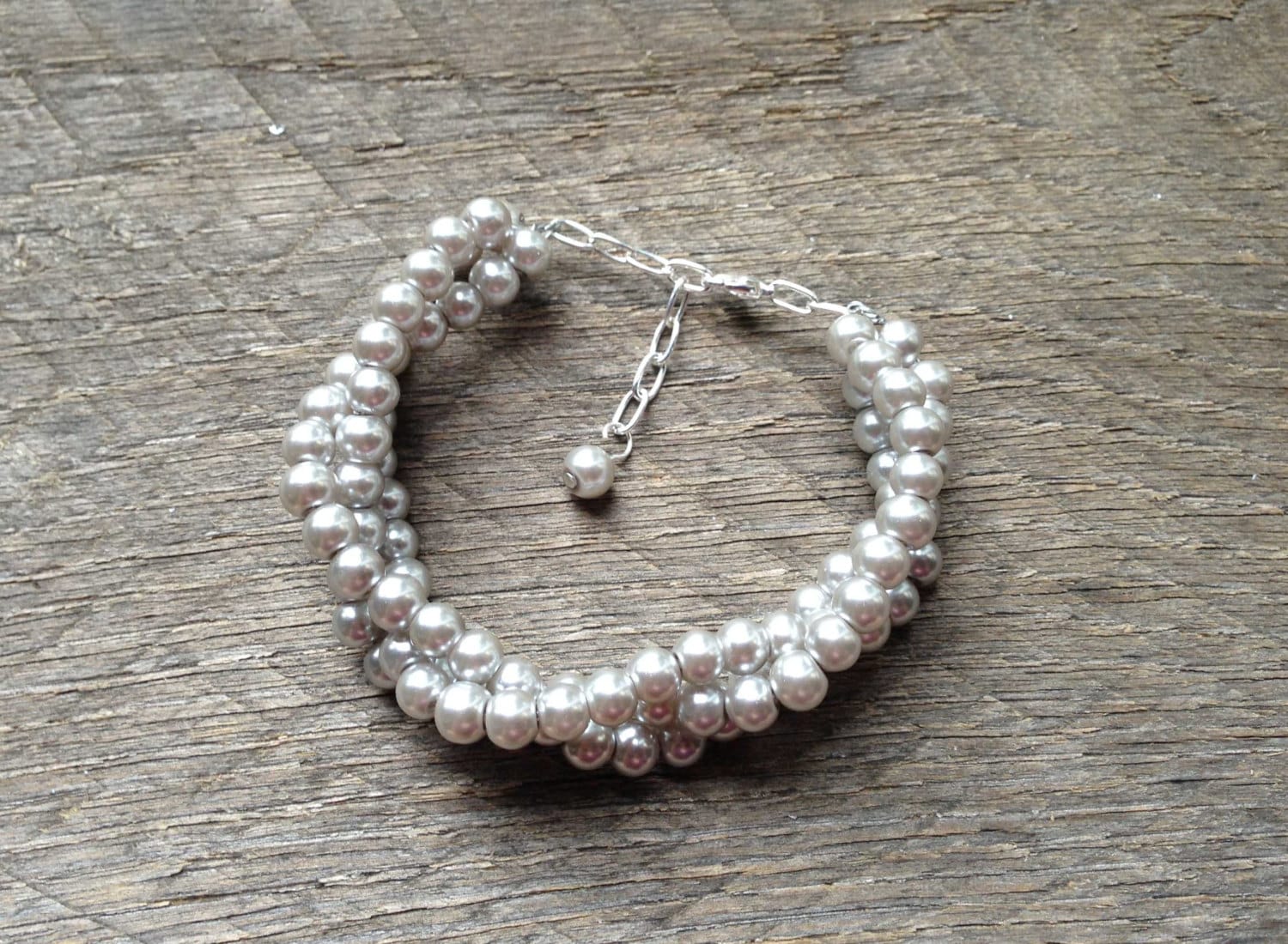 3mm and 6mm Sterling Silver Pearl Bracelet