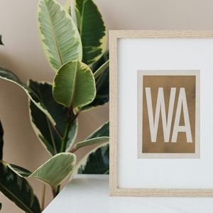 WA - Washington state art print | Digital download | 5x7