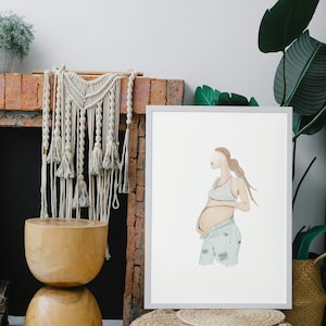 Pregnant Woman Line Art | Digital Download Print Art
