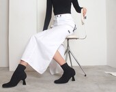 90s white raver maxi cargo skirt xs