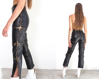 ヴィンテージレザーパンツ｜ブラックレザーパンツ｜ファッション