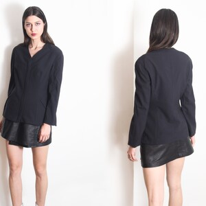 y2k Armani black minimal zipper jacket