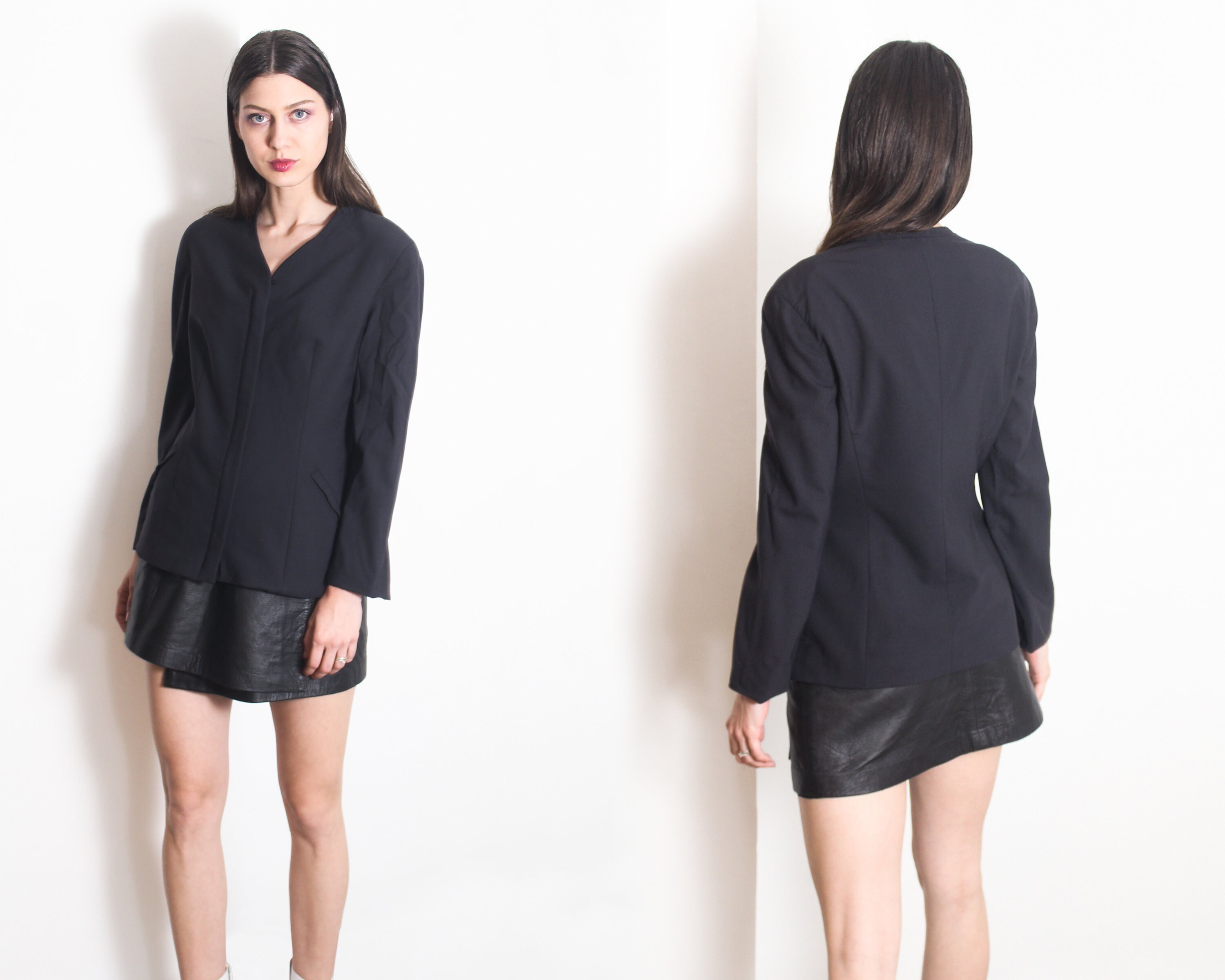 Y2k Armani Black Minimal Zipper Jacket - Etsy