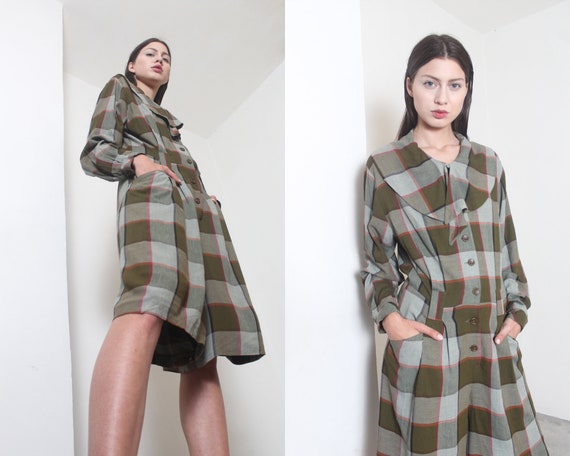 80s olive paid playsuit
