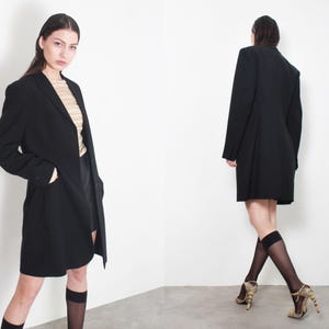 y2k versus gianni versace black minimal blazer coat