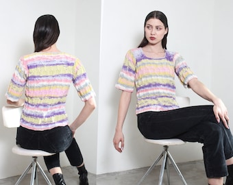 90s pastel space knitt short sleeve jumper pullover