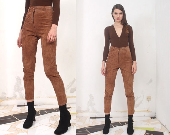 camel leather pants