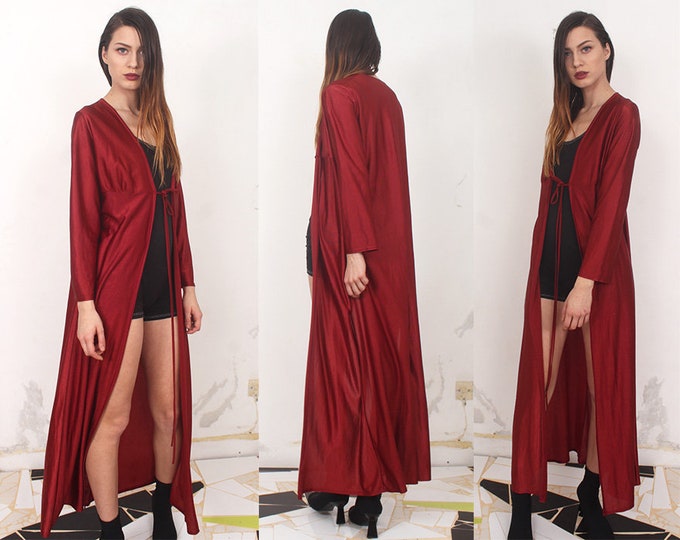 Cherry Maroon Floor Length Robe Duster - Etsy
