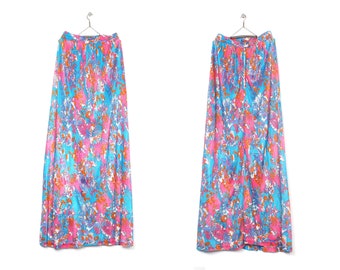 70s novelty geisha graphic print boho maxi dress