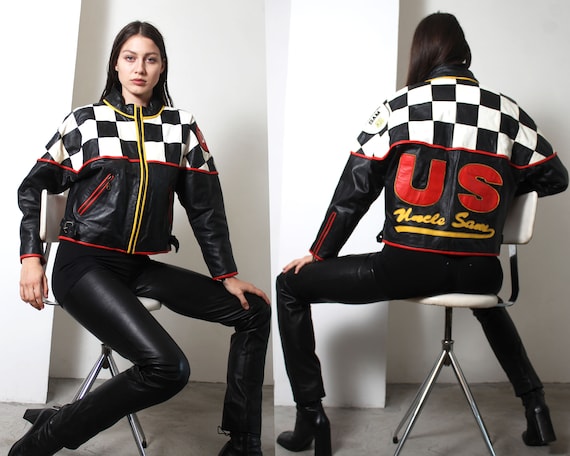 80s Leather Checkered 'U.S. Uncle Sam 