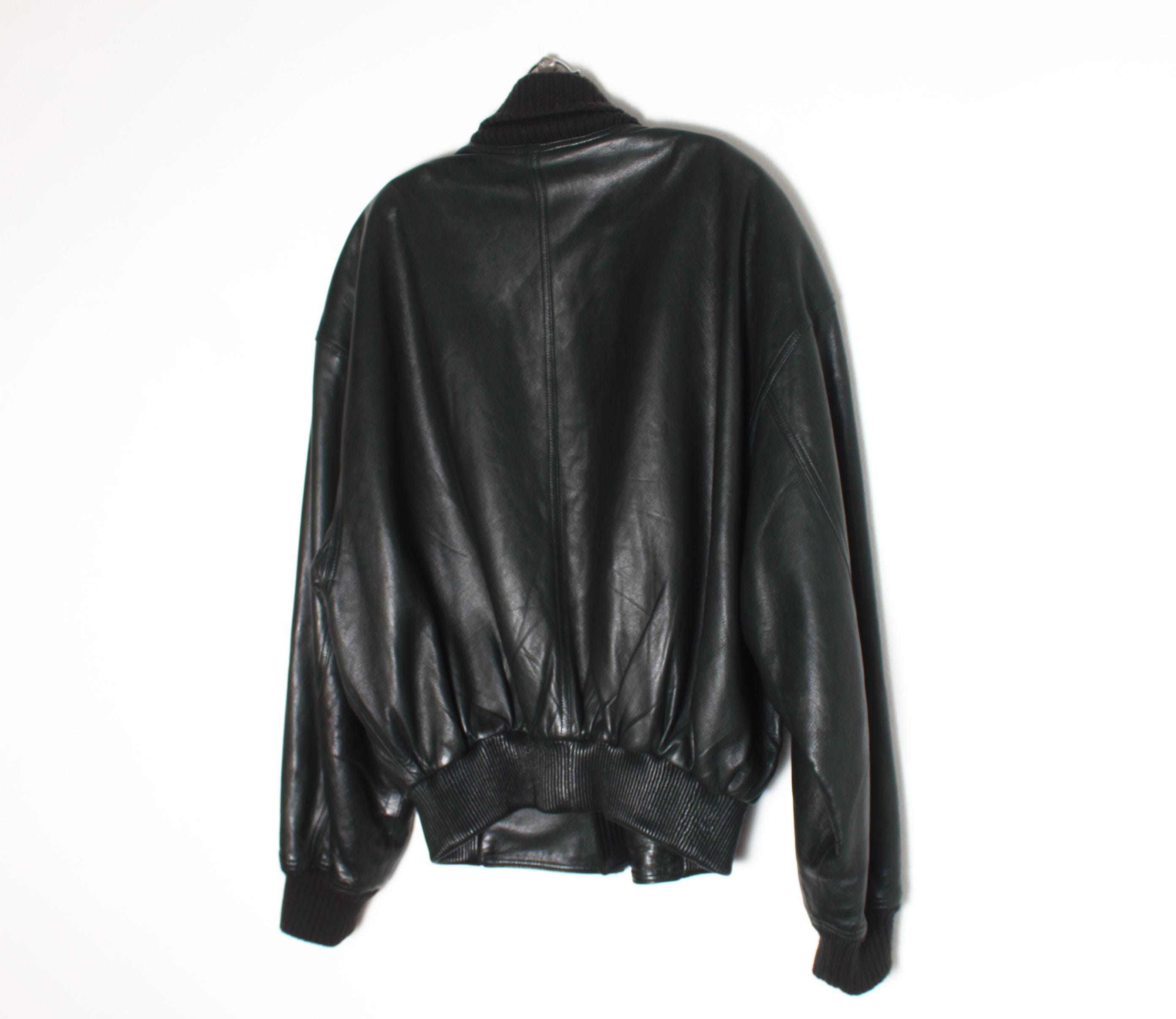 80s Gianni Versace Soft Black Leather Bomber Jacket - Etsy