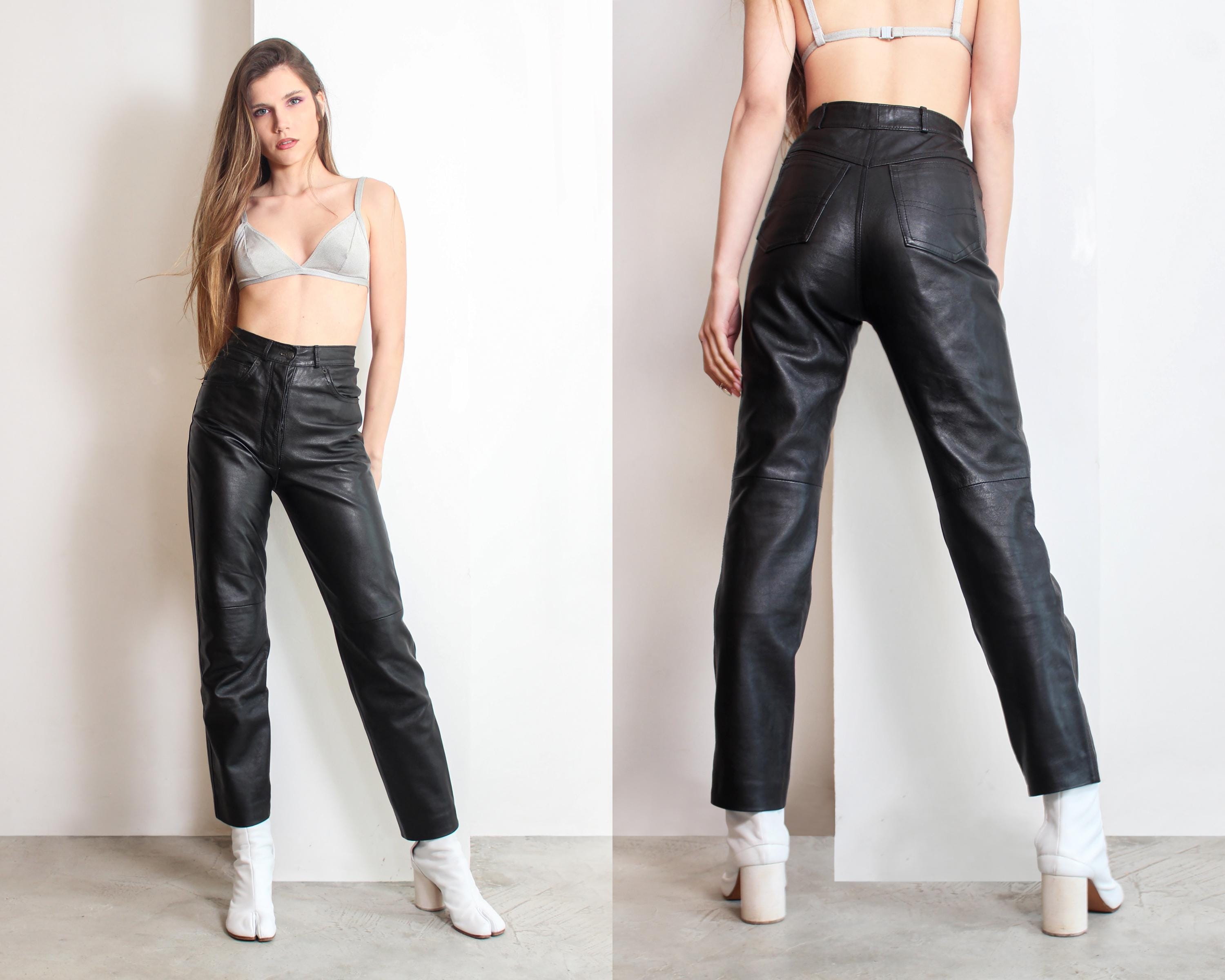 00s Black Leather High Waist Pants Trousers Xs S - Etsy 00s Black Leather High Waist Pants Trousers Xs S - Etsy
