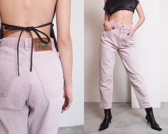 90s camel cigarettes beige high waist mom jeans