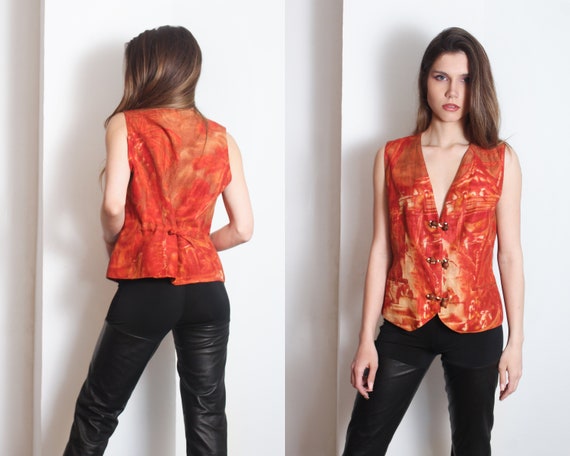 90s Kenzo jungle linen vest