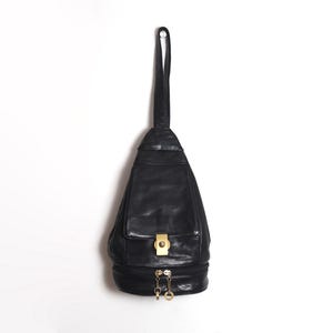 Perlina black leather sling backpack s-l400.jpg main image 3