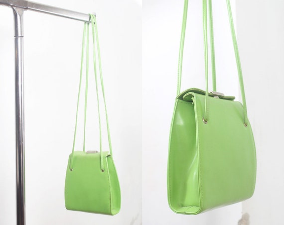 lime green leather shoulder bag