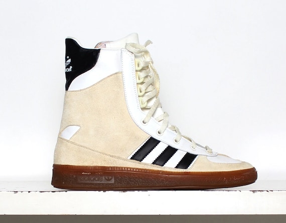 omdrejningspunkt taktik Eller enten 70s Deadstock Adidas White Leather High Top Sneakers - Etsy Finland