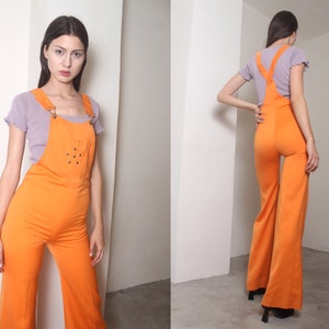 90s orange palazzo overalls image 1