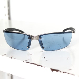 CHANEL, Accessories, Vintage Chanel Y2k Quilted Arm Gradient Bluegray  Sunglasses With Original Case
