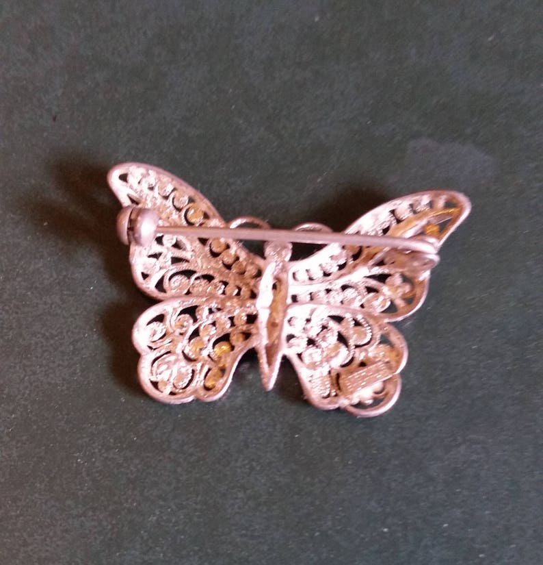 Filigree Silver Butterfly Brooch