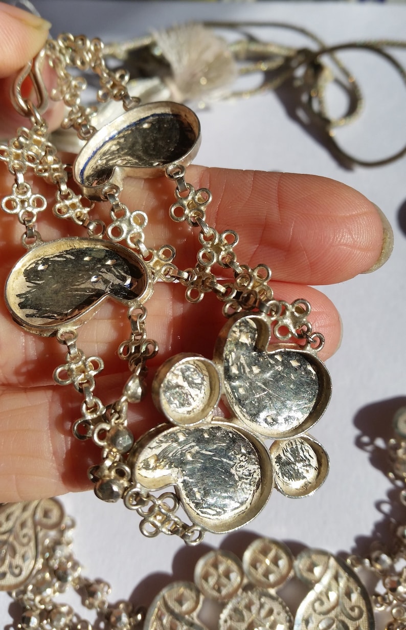 Unusual Silver Vintage Jewellery Set - Etsy