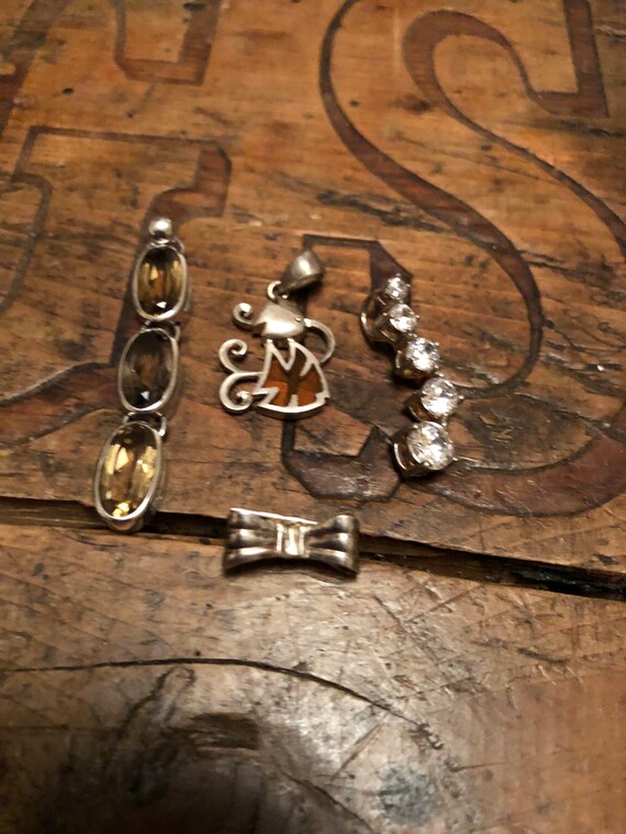 Group of Sterling Silver Pendants and Brooch - image 2