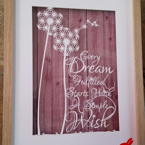 Dandelion Wish Dream Papercut Paper Cutting papercutting jpeg Digital Template