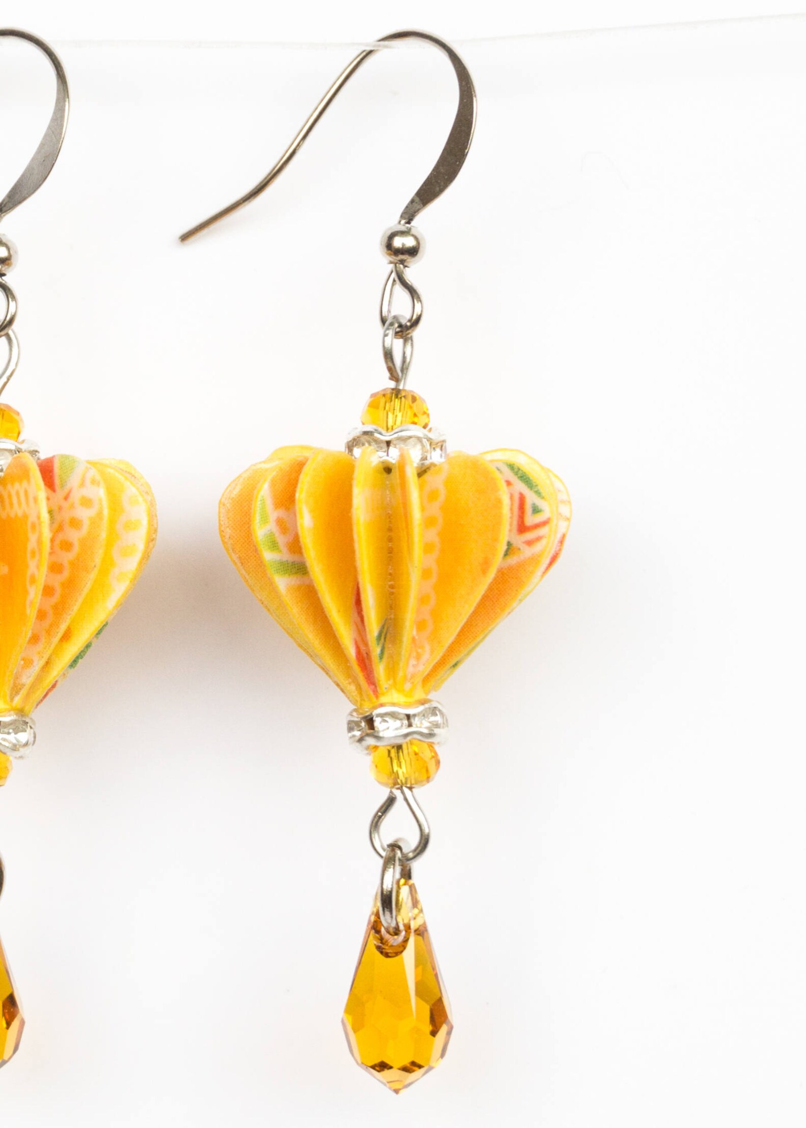 Mustard Vietnamese Lantern Earrings EA52 Asian Gift Wedding | Etsy