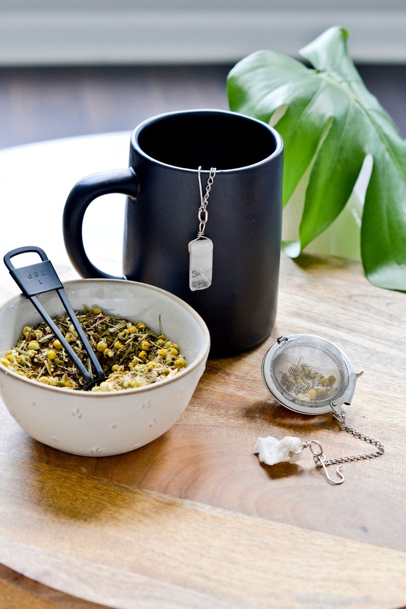 Crystal and Semiprecious Stone Reusable Loose Leaf Tea Ball Infuser image 3