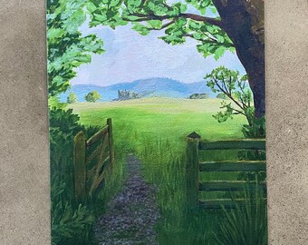 Through the Gate Original Art Print Landscape Painting