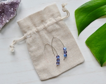 Purple Mermaid Glass Minimalist Summer Statement Earrings