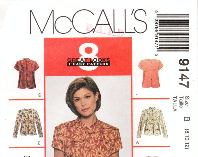 Sz 8/10/12 Mccall's Top Pattern 9147 Misses' - Etsy