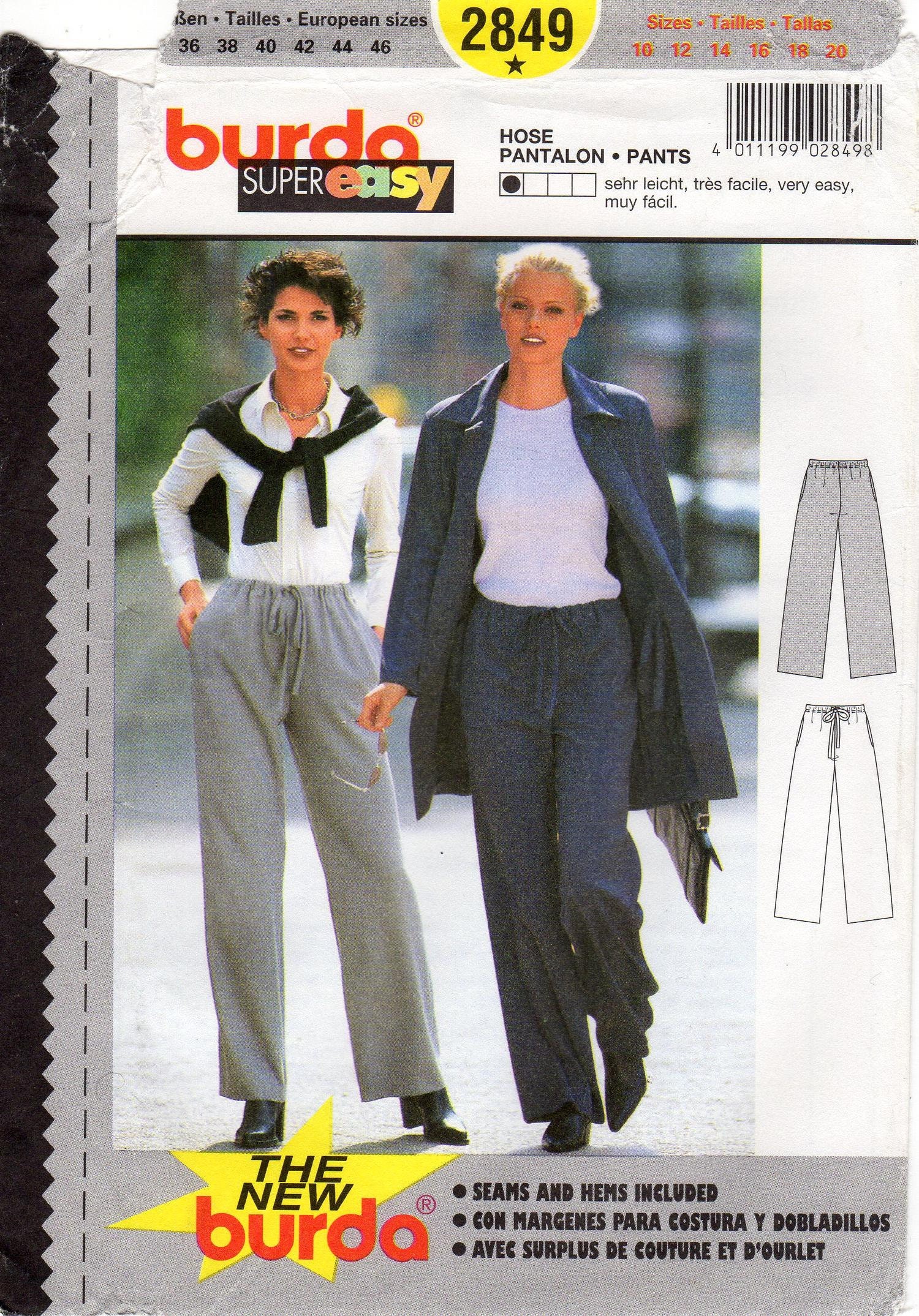 Jacket Pattern Uncut 8 to 22 Burda 8620 Top Pants