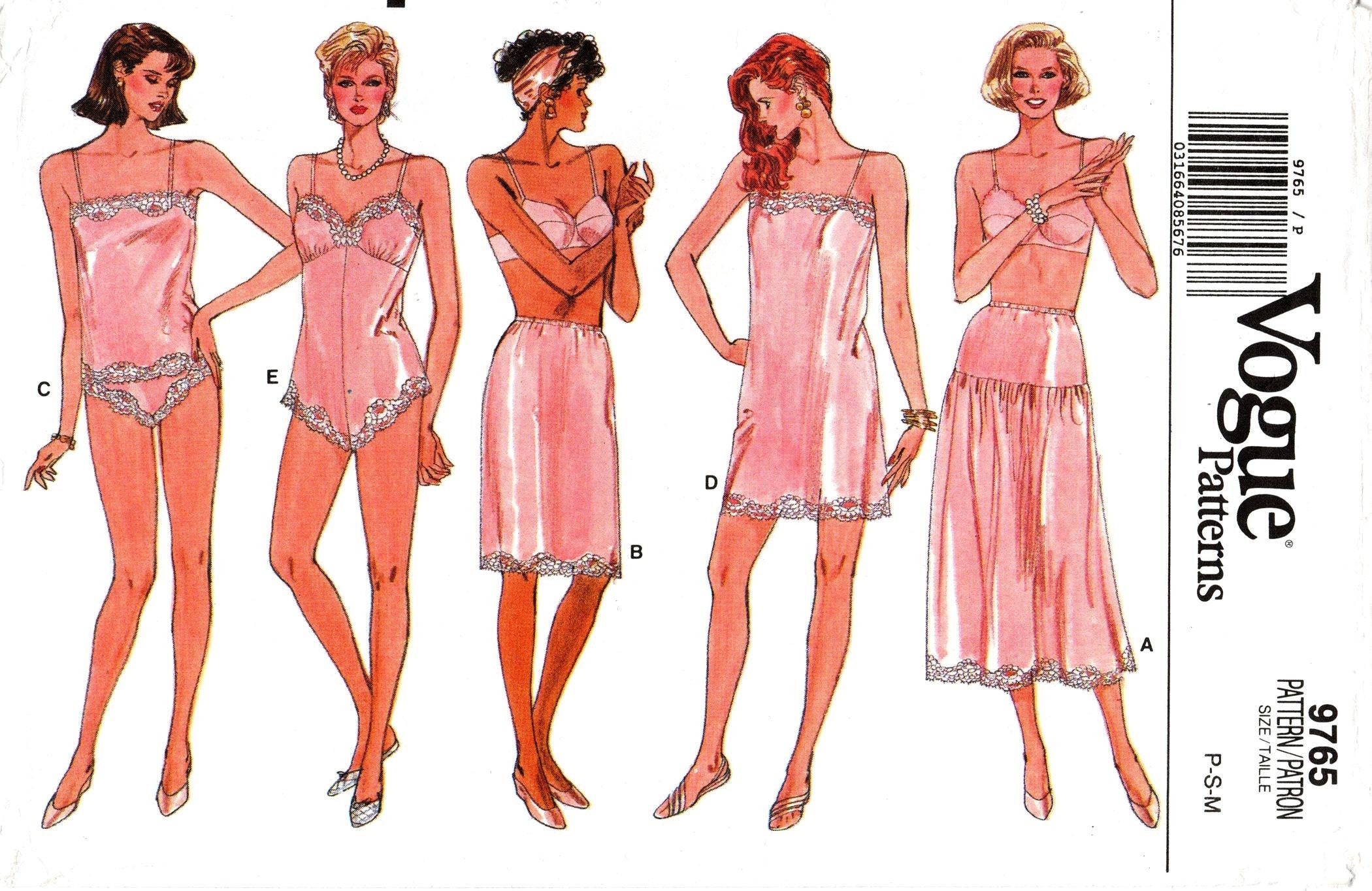 Sz P/S/M Vogue Lingerie Pattern 9765 Misses' Lace Etsy