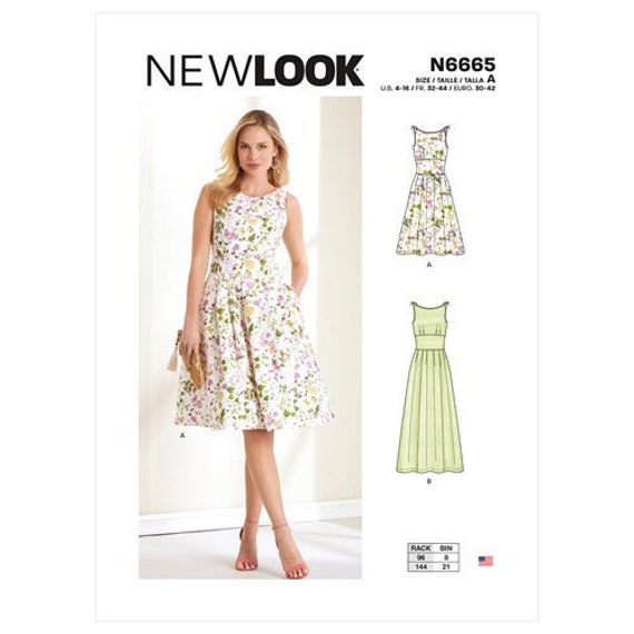 Sz 4 Thru 16 New Look Dress Pattern N6665 Misses' Fit | Etsy