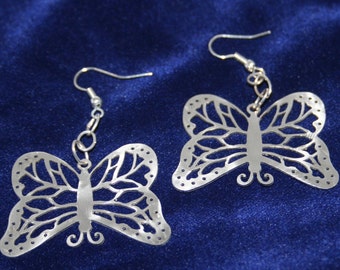 Butterfly Stainless Steel dangly Earrings (one of a kind)