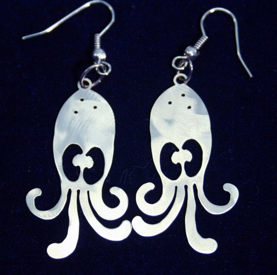 Little Squid Stainless Steel dangly Sea Creature Earrings