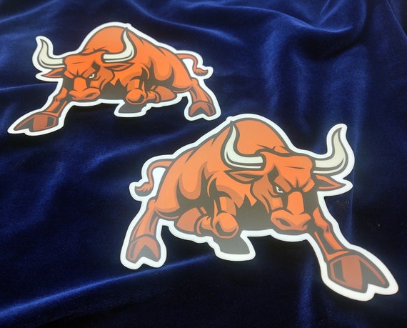 Brahma Bull Decal (2-Pack) for Car, Truck or Motorcycle. A single Matched mirror reverse Pair