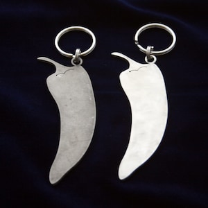 Large Stainless Steel Chili Pepper Keychain
