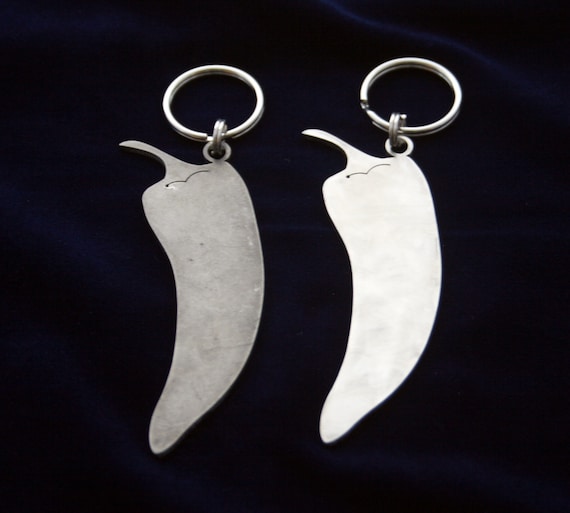 Large Stainless Steel Chili Pepper Keychain