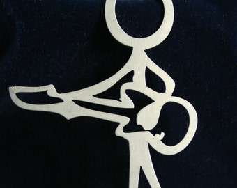 Male Stick figure Guitar Keychain charm for the musician, band or orchestra member