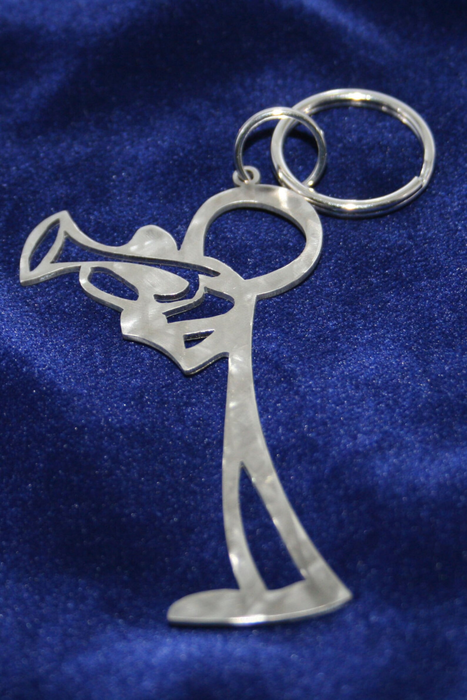 Trumpet Player Stick Figure Keychain Charm Musical Instrument Etsy