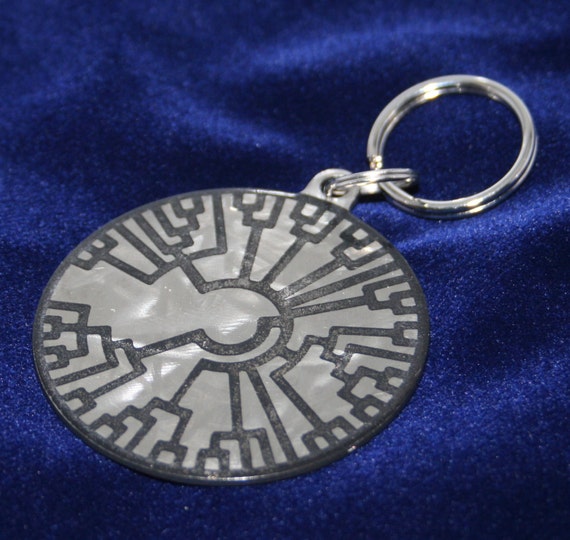 Shiny Brushed Phylogenetic Tree Circle Charm Medallion for Key chain or Necklace - Circle of Life Key chain