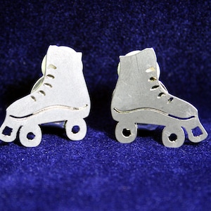 Old School Stainless Steel Roller Skate Clip-On Earrings