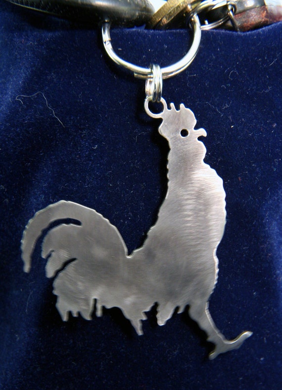 Stainless Steel Rooster Charm Keychain ornament