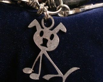 Skinny Pup stick figure Key Chain Charm ornament for the dog lover in you or friends