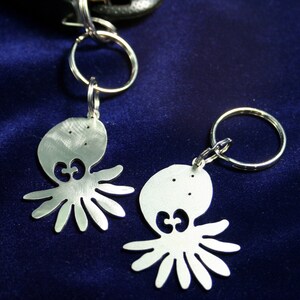 18 gauge Little Octopus Tide Pool Sea Creature light weight Stainless Steel Keychain Charm image 3